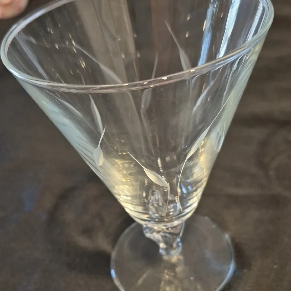 Libbey Simplicity Etched Crystal Water Goblets - Set of 2